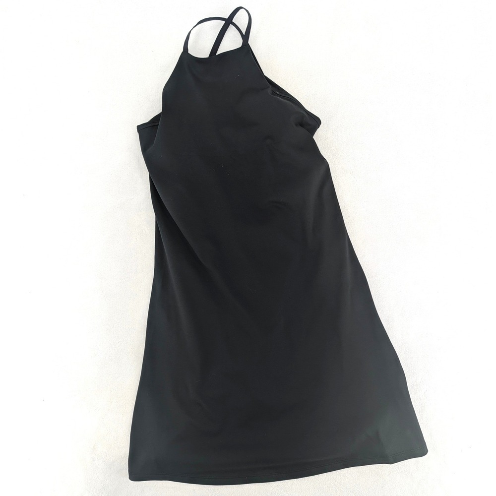 Madewell MWL Active Flex Fitness Dress High Neck Cross Back Black XXS ND880 NWT
